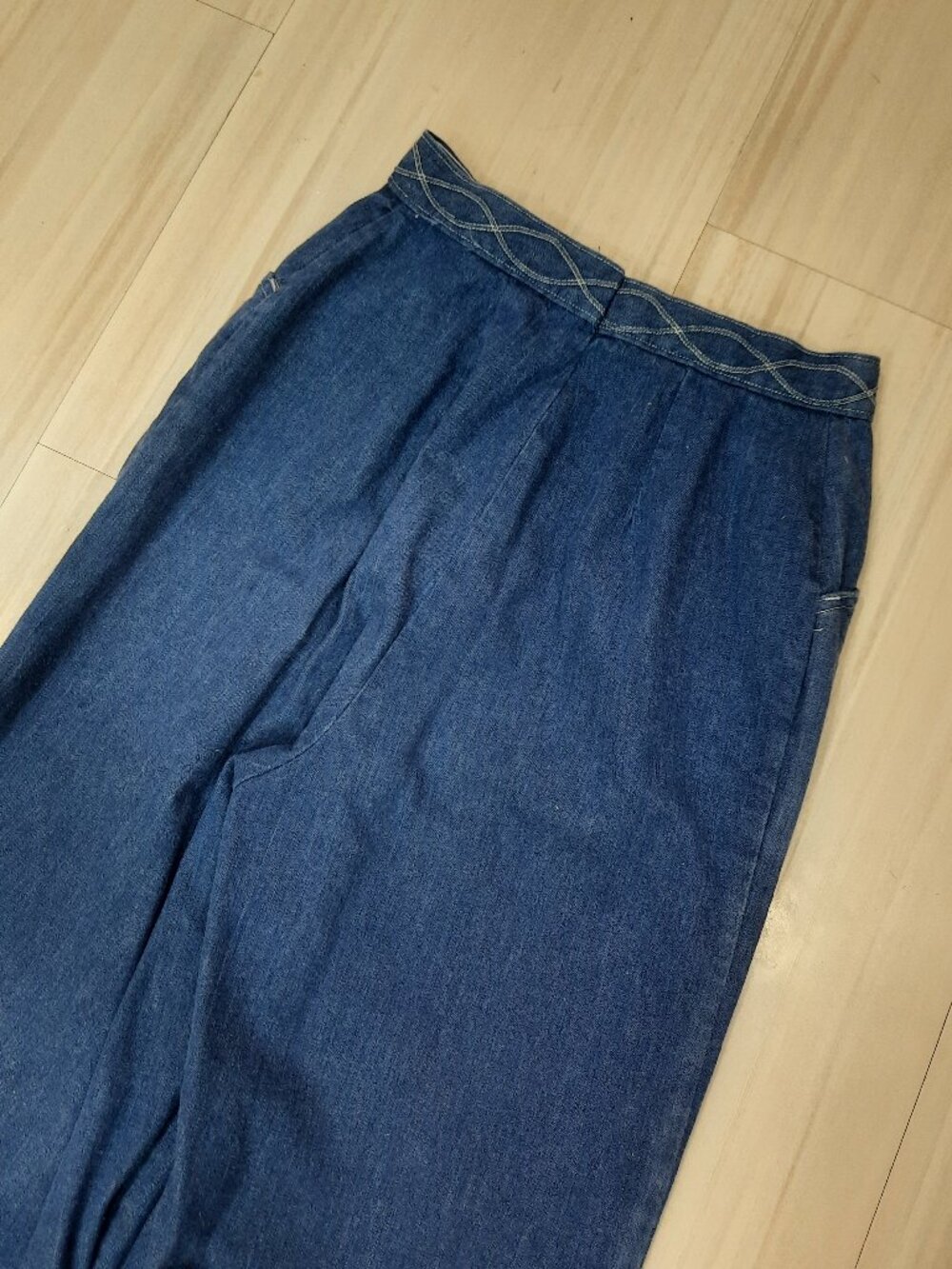 Vtg 60s handmade wide leg jeans - Picture 6 of 10